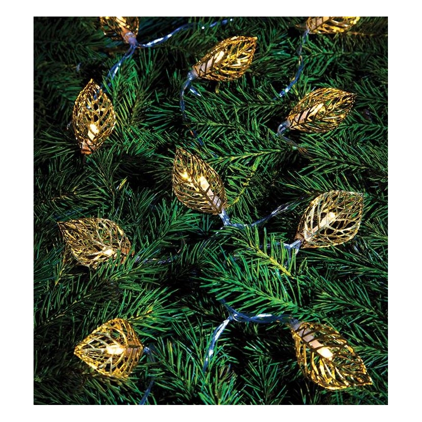 Markslöjd 703859 - Guirlande décorative LED LEAF LED/3xAA 1,85m blanc chaud