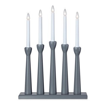 Markslöjd 704197 - Bougeoir de Noël MASESKÄR 5xE10/3W/230V gris