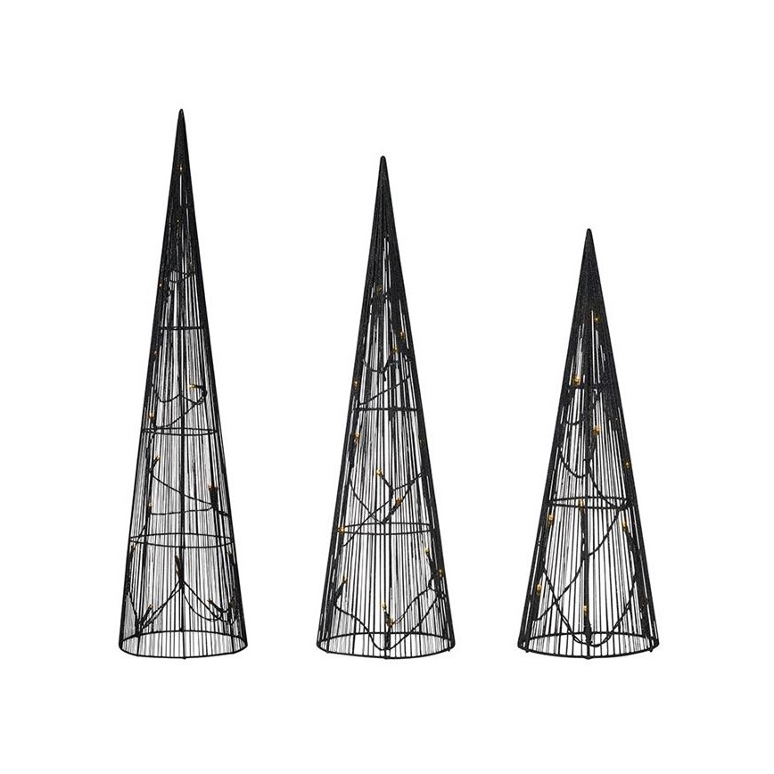 Markslöjd 705748 - LOT 3x Décorations de Noël DUNGE LED/2,7W/4,5V noir