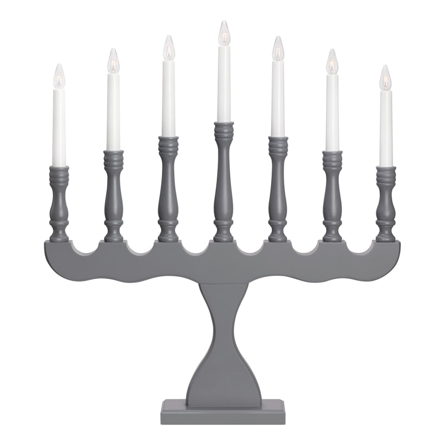 Markslöjd 705813 - Bougeoir de Noël électrique SVANEHOLM 7xE10/3W/230V pin/gris
