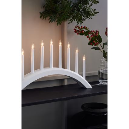 Markslöjd 705954 - Bougeoir de Noël AVENTO 9xE10/3W/230V blanc