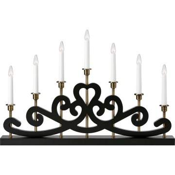 Markslöjd 705966 - Chandelier de Noël NIGHTFALL 7xE10/3W/230V noir/laiton