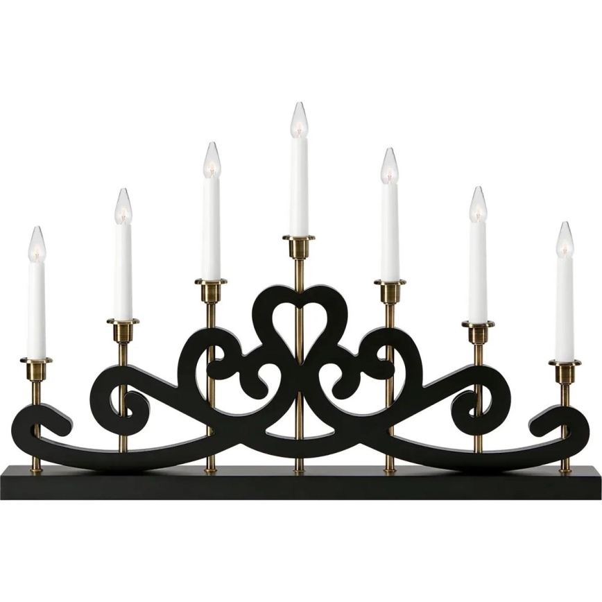 Markslöjd 705966 - Chandelier de Noël NIGHTFALL 7xE10/3W/230V noir/laiton