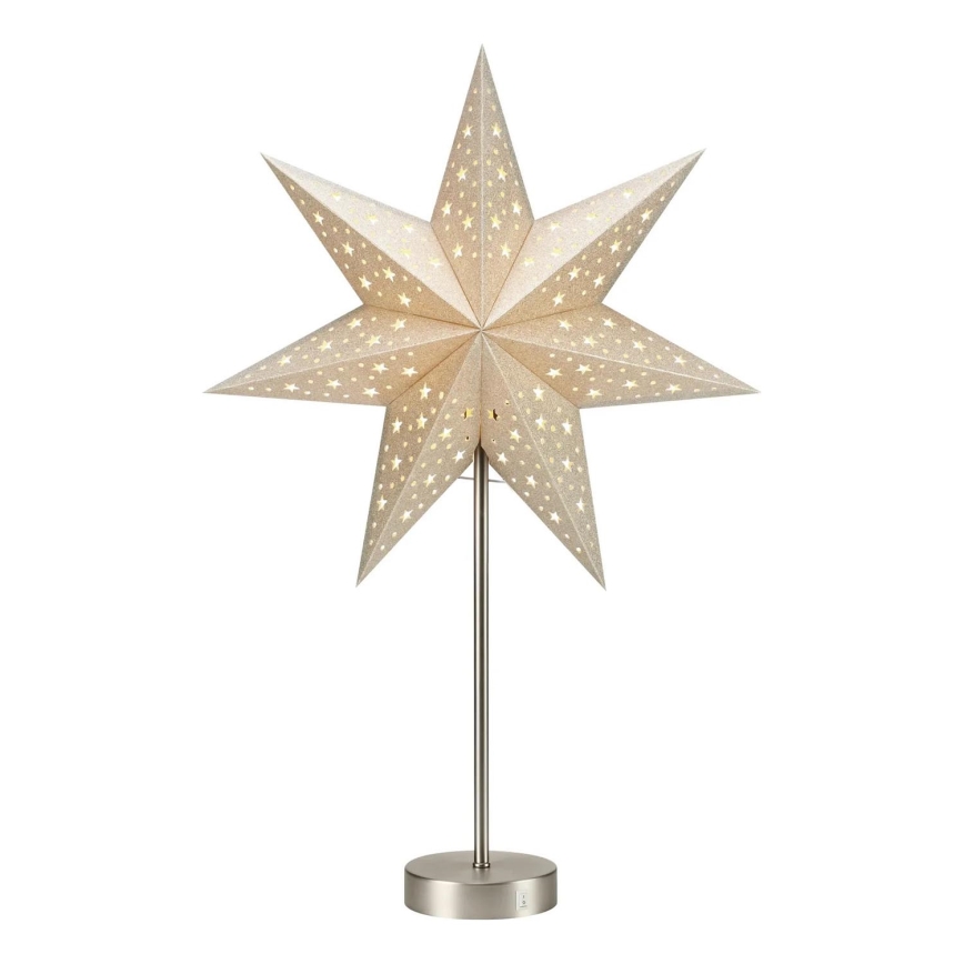 Markslöjd 706053 - Décoration LED de Noël MATHILDA LED/0,2W/3xAA 68 cm beige/chrome mat