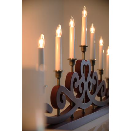Markslöjd 706210 - Bougeoir de Noël NIGHTFALL 7xE10/3W/230V rouge/laiton