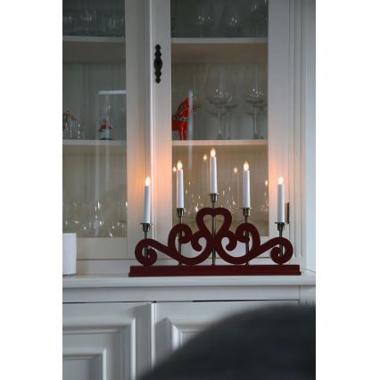 Markslöjd 706211 - Chandelier de Noël ENEBY 5xE10/3W/230V rouge/laiton