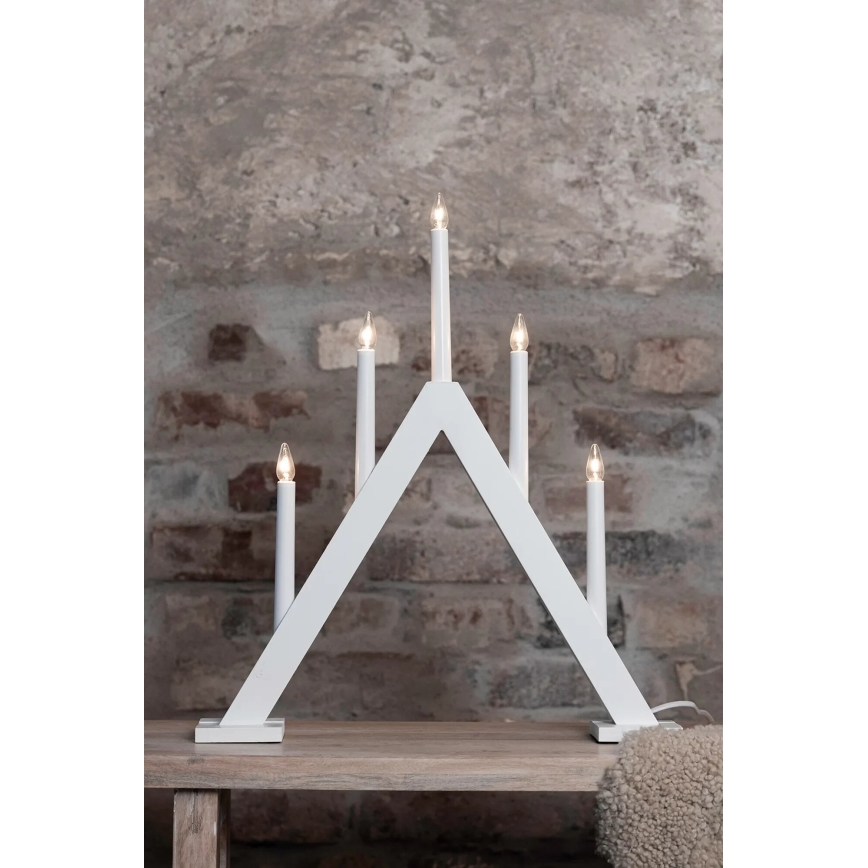 Markslöjd 706222 - Chandelier de Noël ARIELE 5xE10/3W/230V pin/blanc