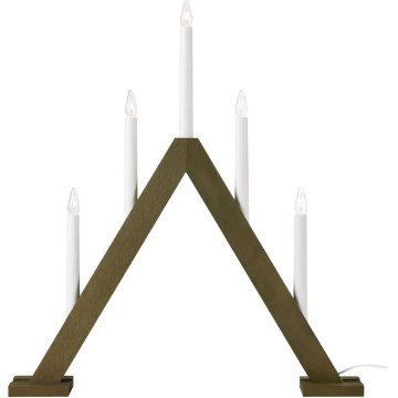 Markslöjd 706224 - Bougeoir de Noël ARIELE 5xE10/3W/230V, pin/marron