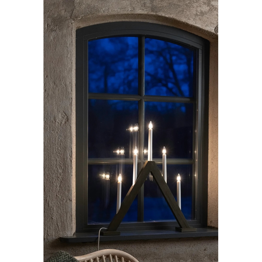 Markslöjd 706224 - Bougeoir de Noël ARIELE 5xE10/3W/230V, pin/marron