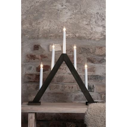 Markslöjd 706224 - Bougeoir de Noël ARIELE 5xE10/3W/230V, pin/marron