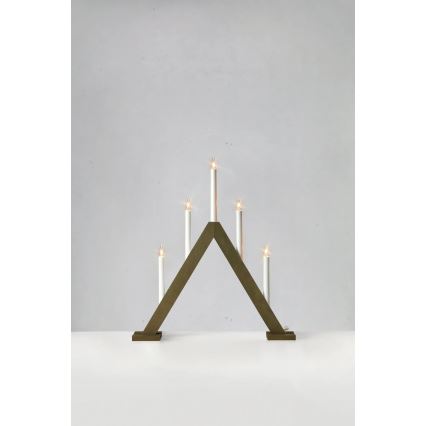 Markslöjd 706224 - Bougeoir de Noël ARIELE 5xE10/3W/230V, pin/marron
