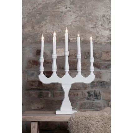 Markslöjd 706278 - Chandelier de Noël SVANEHOLM 5xE10/3W/230V, pin/blanc