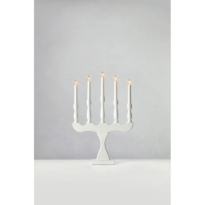 Markslöjd 706278 - Chandelier de Noël SVANEHOLM 5xE10/3W/230V, pin/blanc
