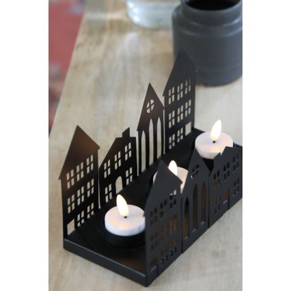 Markslöjd 706364 - Bougeoir de Noël à LED YORK 3xLED/0,1W/1xCR2032 noir