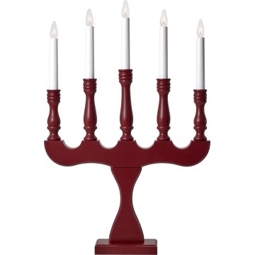 Markslöjd 706373 - Bougeoir de Noël SVANEHOLM 5xE10/3W/230V pin/rouge