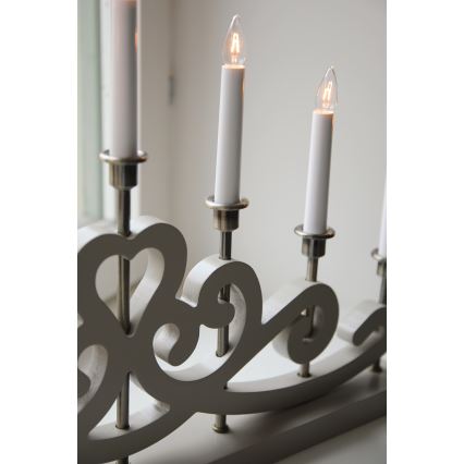 Markslöjd 706452 - Chandelier de Noël NIGHTFALL 7xE10/3W/230V beige/laiton