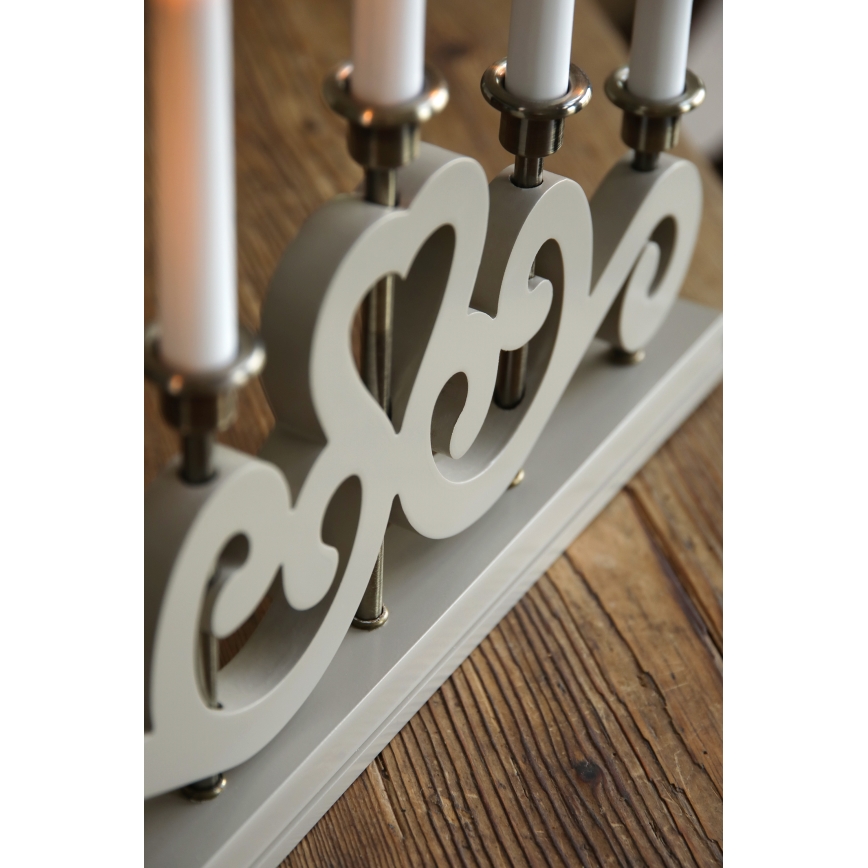 Markslöjd 706453 - Bougeoir de Noël ENEBY 5xE10/3W/230V beige/laiton