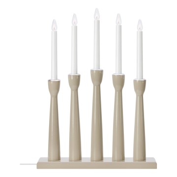 Markslöjd 706469 - Bougeoir de Noël MASESKÄR 5xE10/3W/230V pin/beige