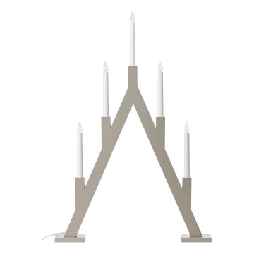 Markslöjd 706470 - Bougeoir de Noël BJURFORS 5xE10/3W/230V pin/beige