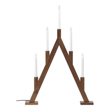 Markslöjd 706471 - Bougeoir de Noël BJURFORS 5xE10/3W/230V pin/marron