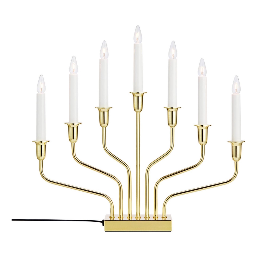 Markslöjd 706561 - Bougeoir de Noël BROSA 7xE10/3W/230V doré