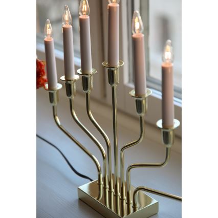 Markslöjd 706561 - Bougeoir de Noël BROSA 7xE10/3W/230V doré