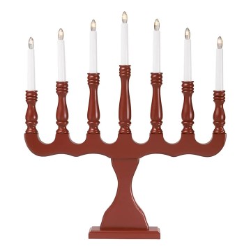 Markslöjd 8004,1 - Bougeoir de Noël SVANEHOLM 7xE10/3W/230V pin/rouge