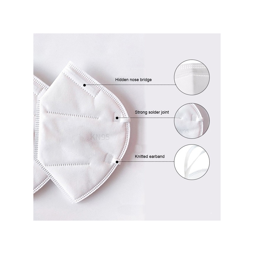 Masque 5 couches avec valve d'expiration classe KN95 (FFP2), fibre de carbonne