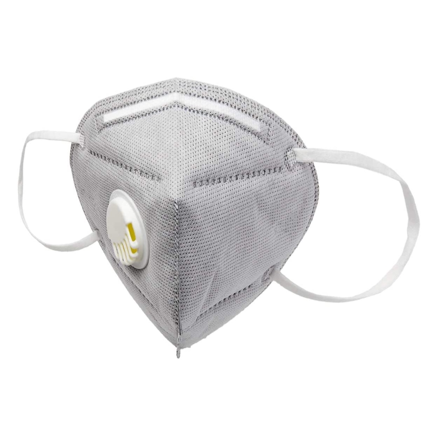 Masque 5 épaisseurs avec valve d'expiration classe KN95 (FFP2), fibre de carbonne