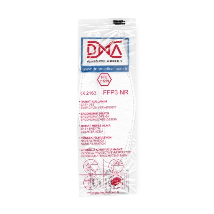Masque DNA FFP3 NR CE 2163 Medical 25pcs