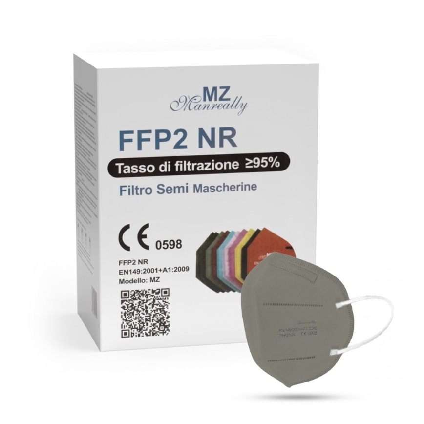 Masque FFP2 NR CE 0598 gris 1pc