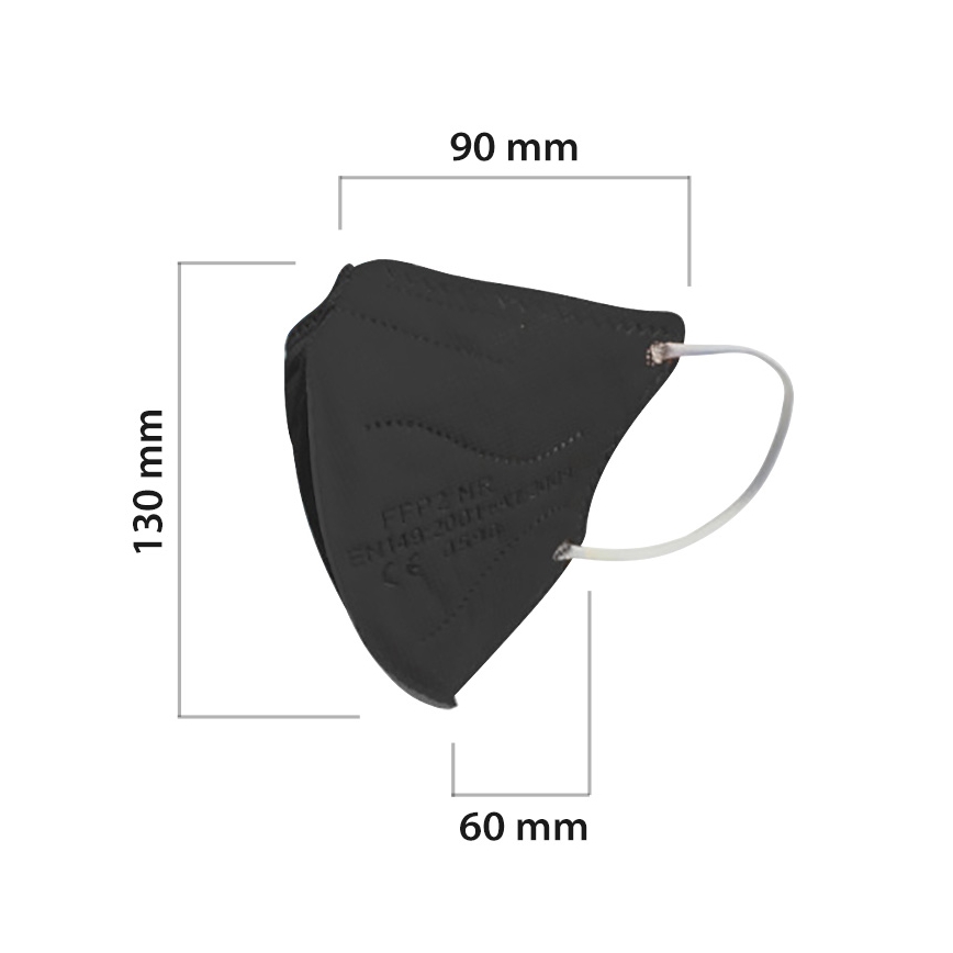 Masque FFP2 NR noir 50pcs taille enfant