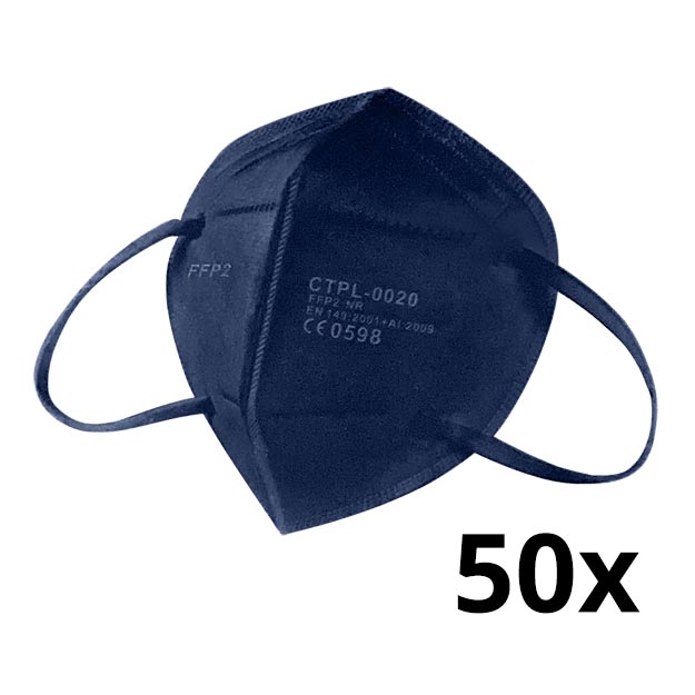 Masque Media Sanex FFP2 NR / KN95 Bleu foncé 50pcs