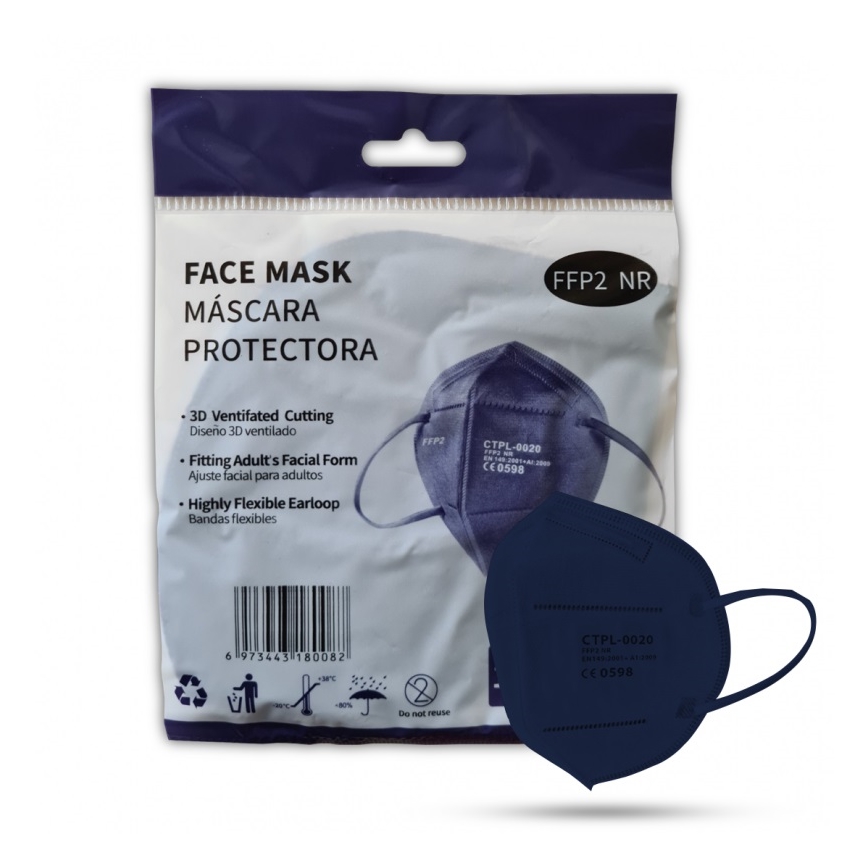 Masque Media Sanex FFP2 NR / KN95 Bleu foncé 50pcs