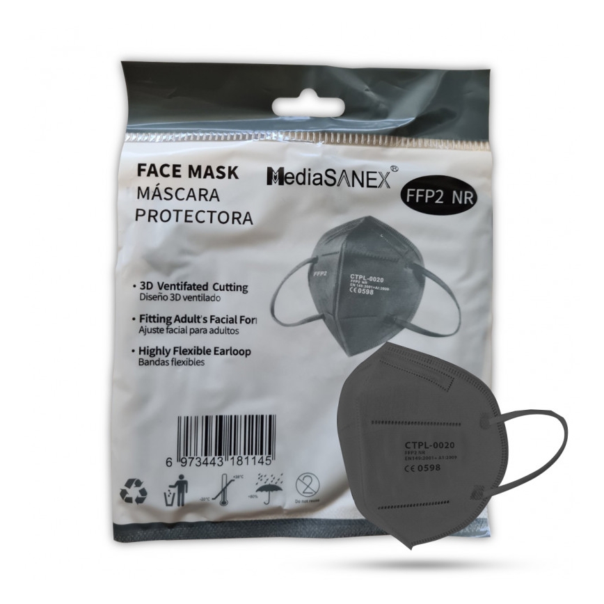 Masque Media Sanex FFP2 NR / KN95 Gris 50pcs