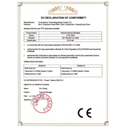 Masque Media Sanex FFP2 NR / KN95 Vert 50pcs