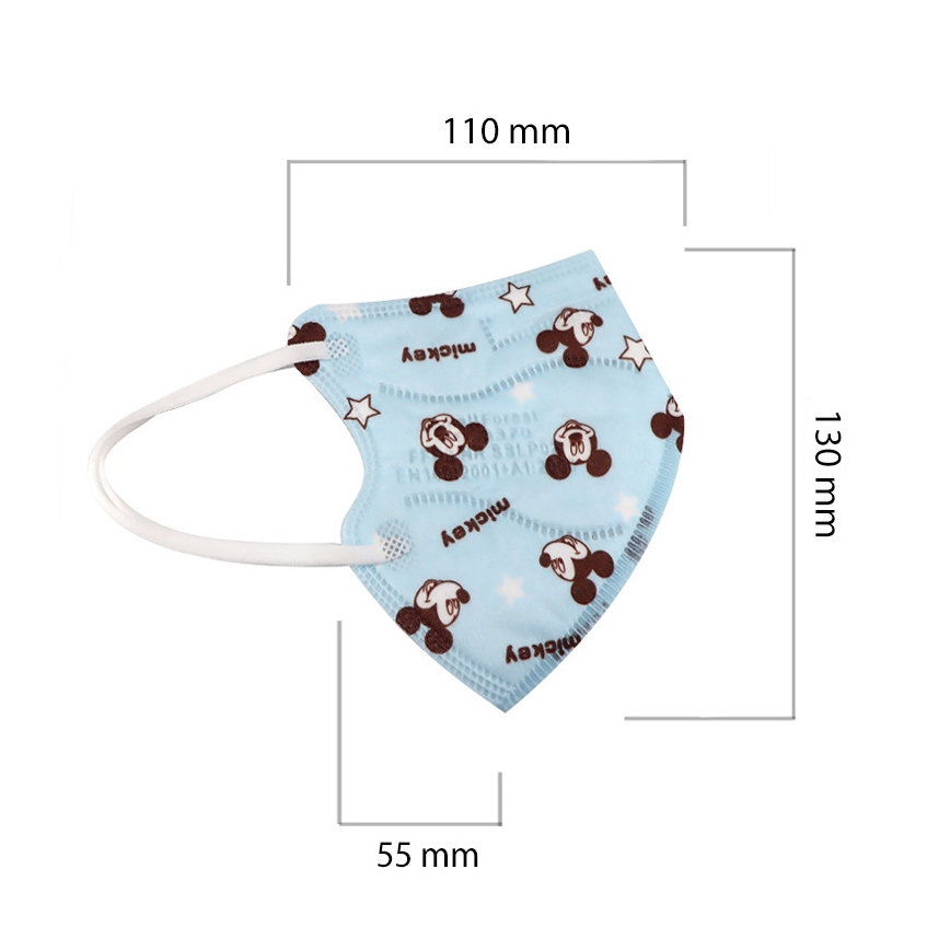 Masque taille enfant FFP2 Enfants NR CE 0370 Mickey bleu 50pcs