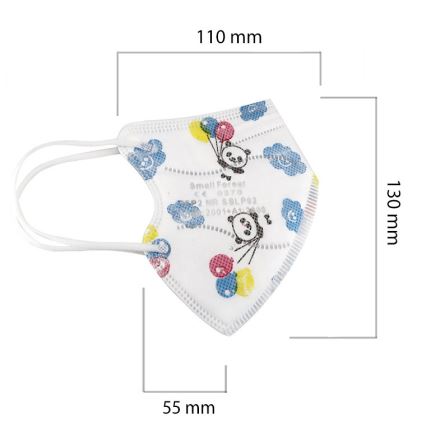 Masque taille enfant FFP2 Enfants NR CE 0370 Panda blanc 100pcs