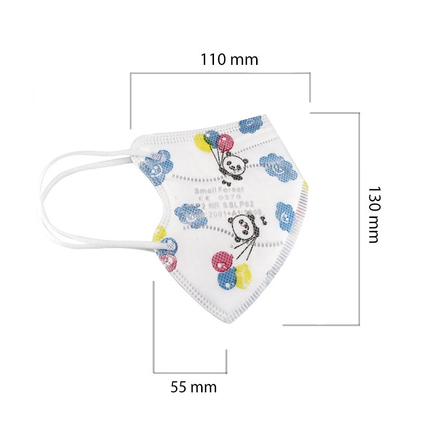 Masque taille enfant FFP2 Enfants NR CE 0370 Panda blanc 50pcs