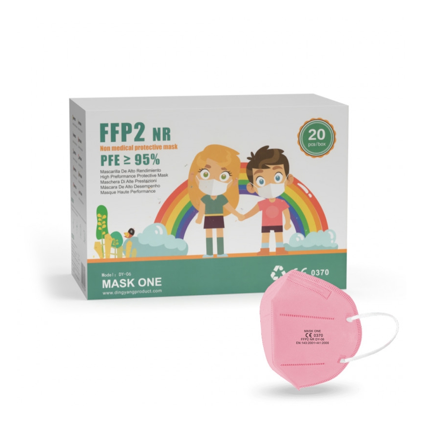 Masque taille enfant Mask One FFP2 NR - CE 0370 rose 1pc