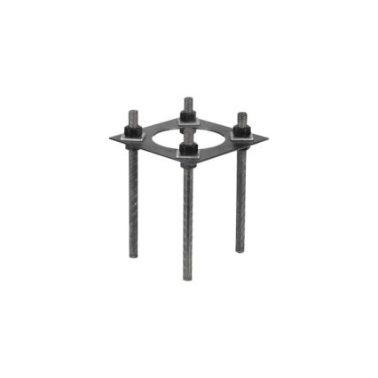 Mât métallique BASE 4 m pour éclairage extérieur, Ø 60 mm, noir