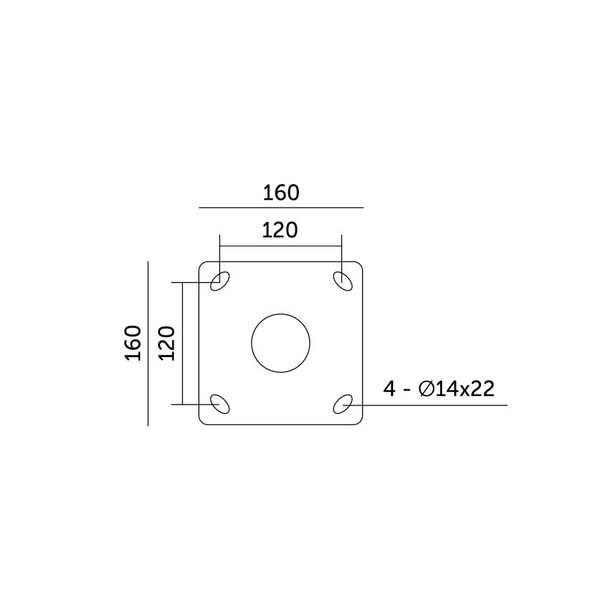 Mât métallique BASE 4 m pour éclairage extérieur, Ø 60 mm, noir