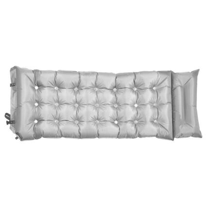 Matelas autogonflant avec oreiller 180x66 cm gris