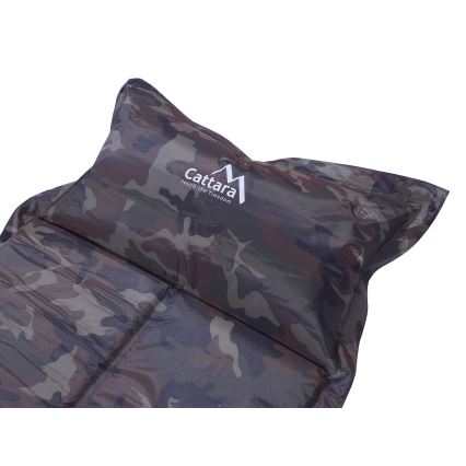 Matelas de camping autogonflant avec oreiller camouflage