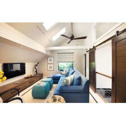 Matthews VEN-IR3-60 - Ventilateur de plafond IRENE 60″ nickel mat/noyer