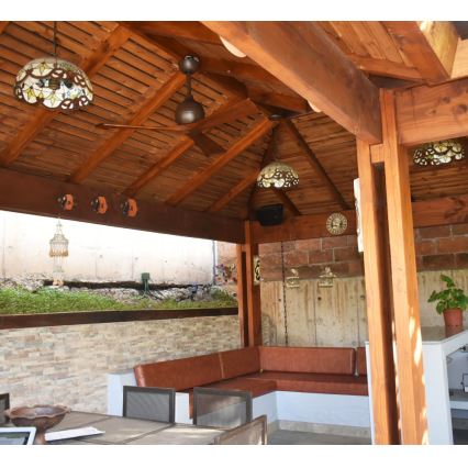 Matthews VEN-IR3-60 - Ventilateur de plafond IRENE 60″ nickel mat/noyer