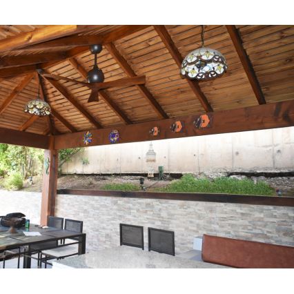 Matthews VEN-IR3-60 - Ventilateur de plafond IRENE 60″ nickel mat/noyer