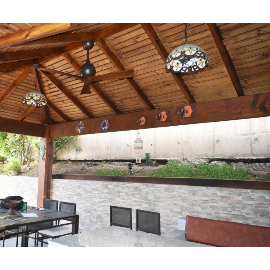 Matthews VEN-IR3-60 - Ventilateur de plafond IRENE 60″ nickel mat/noyer