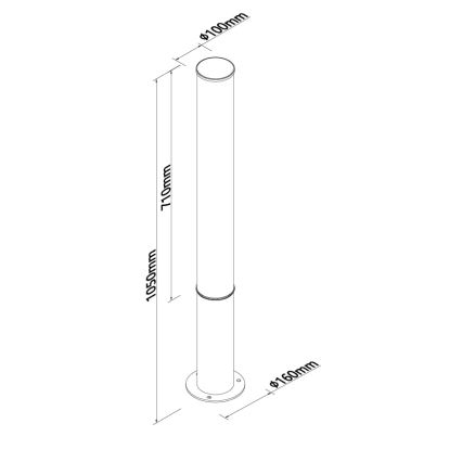 MAXLIGHT F0065 - Lampe LED d'extérieur GARDENIA LED/25W/230V 105 cm CRI 93 IP65 anthracite