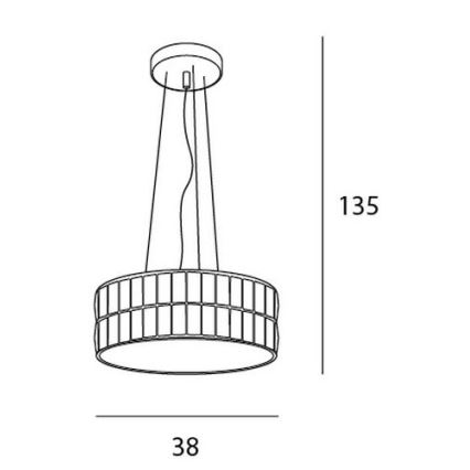 MAXLIGHT P0236 - Suspension filaire DIAMANTE 5xG9/42W/230V d. 38 cm chrome brillant